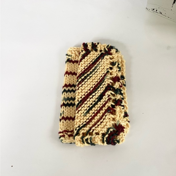 Baby Washcloth Hand Crafted Yellow Maroon Green Cotton Gift Bath Essentials - Picture 10 of 12
